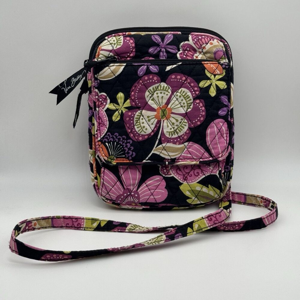 Vera Bradley Mini Hipster Crossbody Purse Bag Pirouette Pink Floral Retired